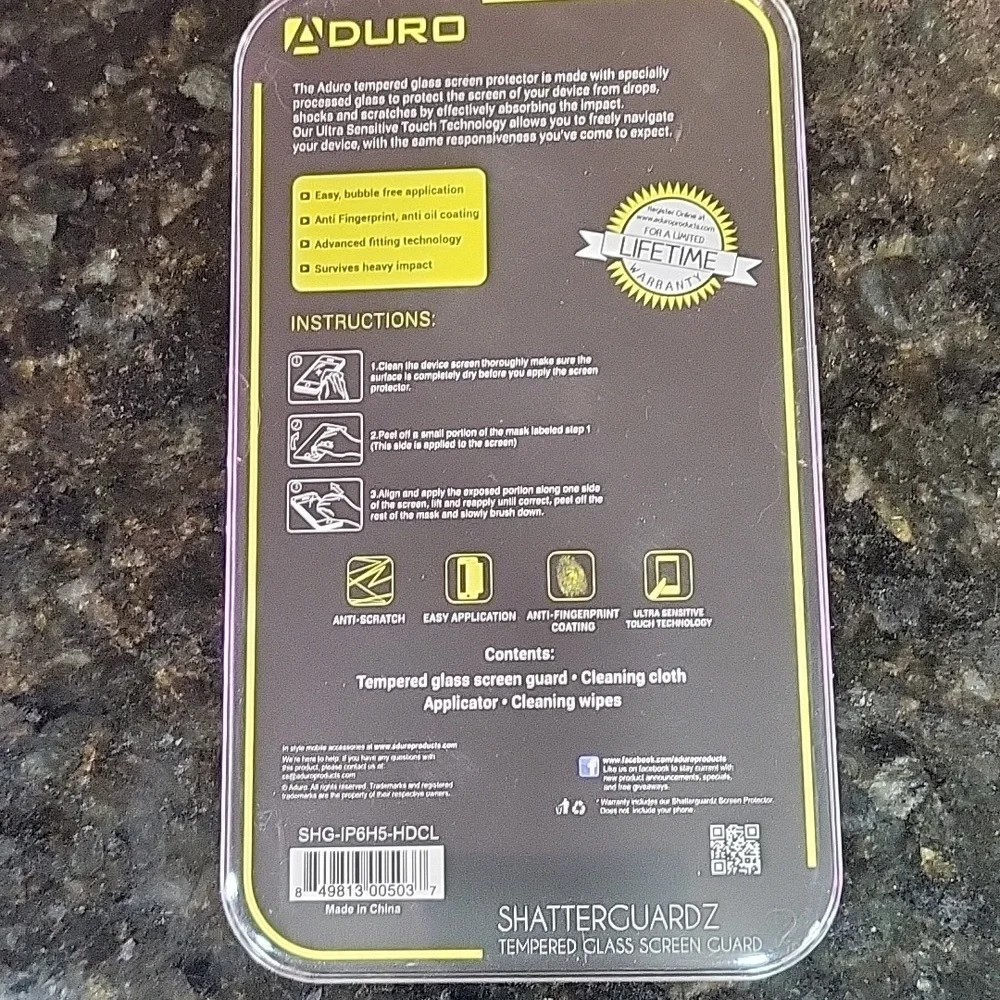 ShatterGuardz Tempered Glass Screen Protector - Black